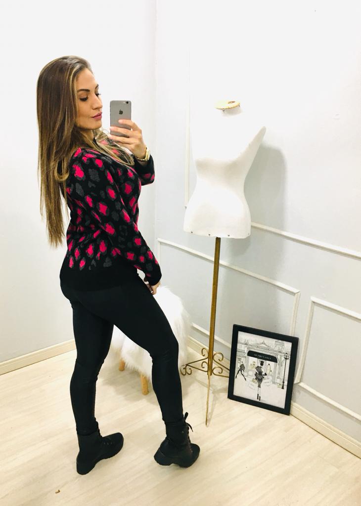 blusa tricot onça