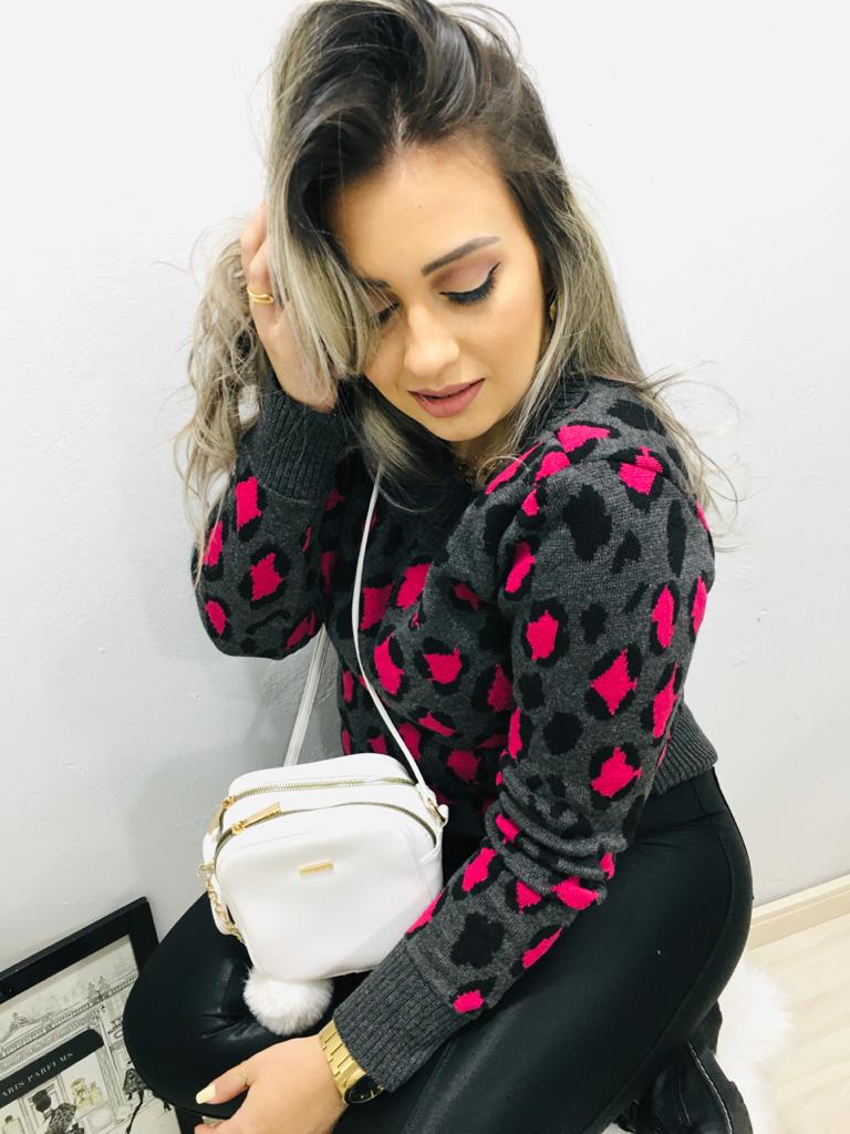 blusa tricot onça